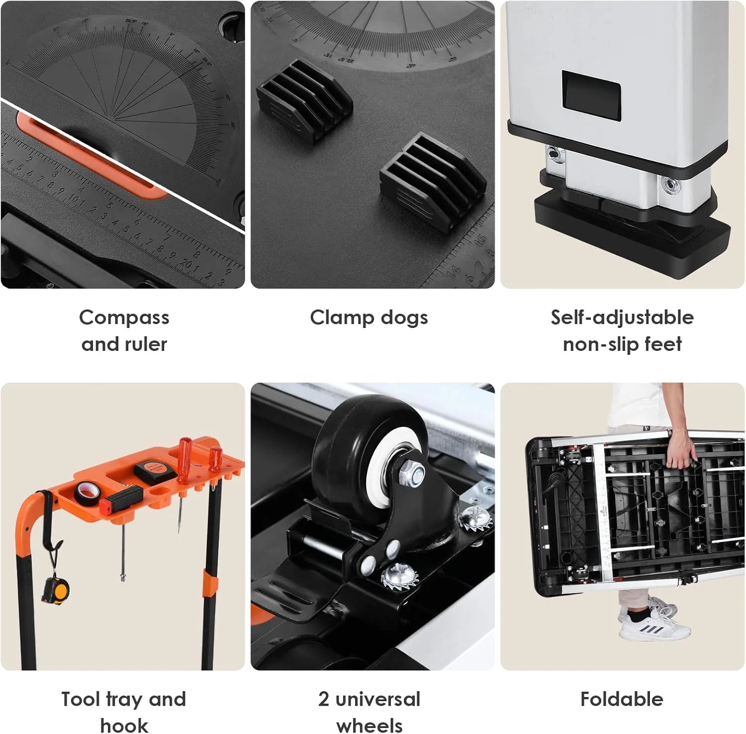 7-in-1 Rolling Foldable Workbench with Storage