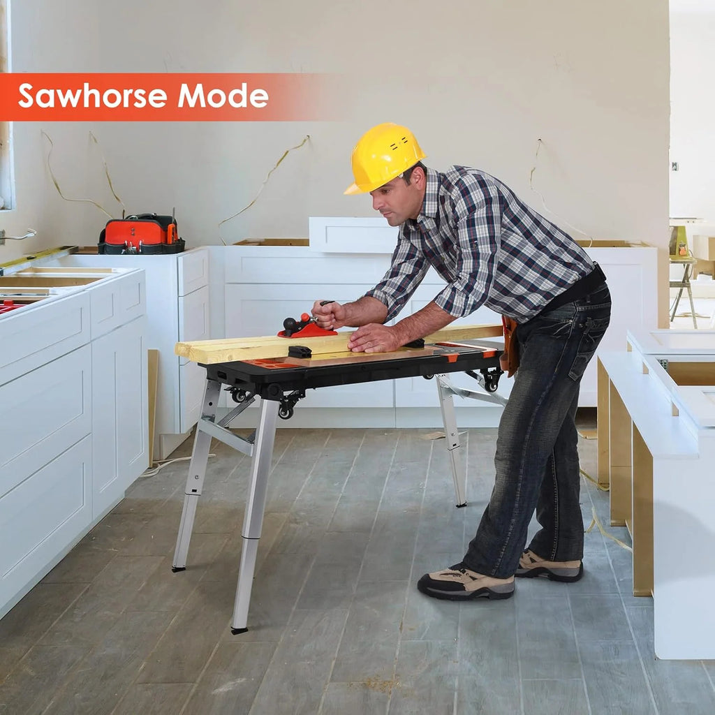 7-in-1 Rolling Foldable Workbench with Storage