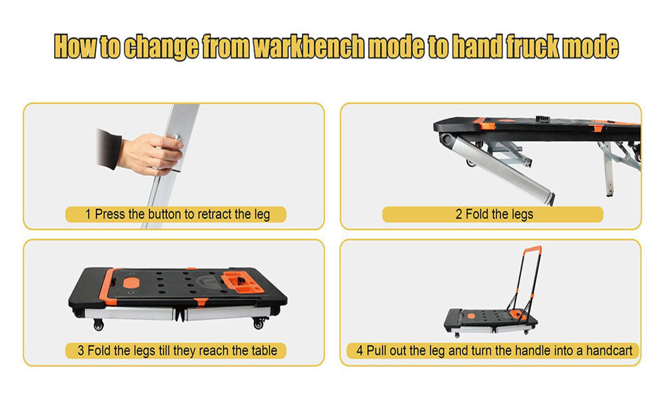 7-in-1 Rolling Foldable Workbench with Storage