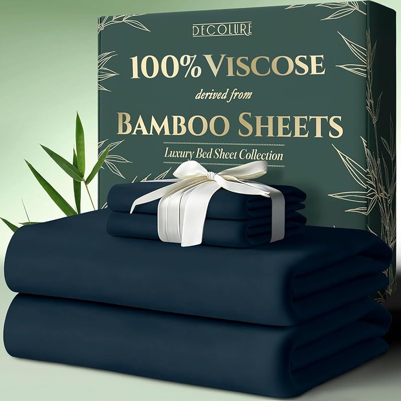 100% Bamboo Viscose Sheets 6pcs Set - Ultra Soft & Luxuriously, Deep Pocket