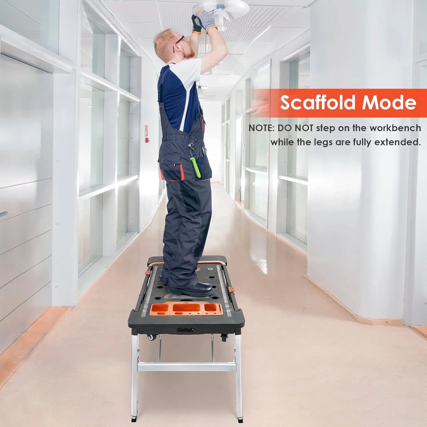 7-in-1 Rolling Foldable Workbench with Storage
