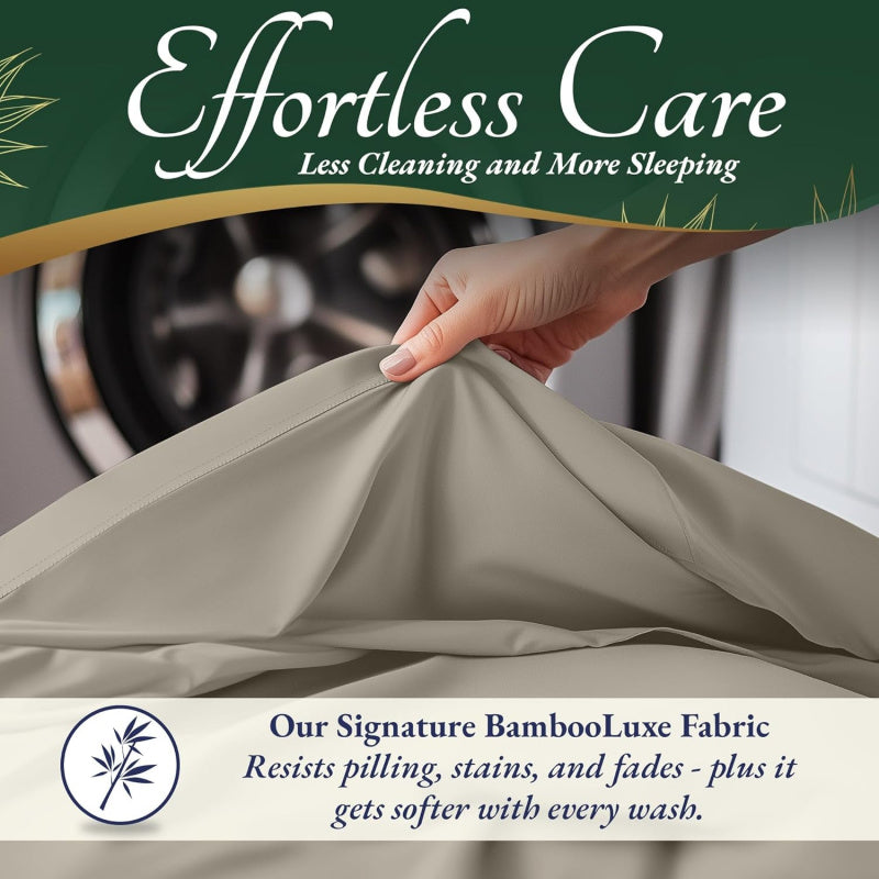 100% Bamboo Viscose Sheets 6pcs Set - Ultra Soft & Luxuriously, Deep Pocket